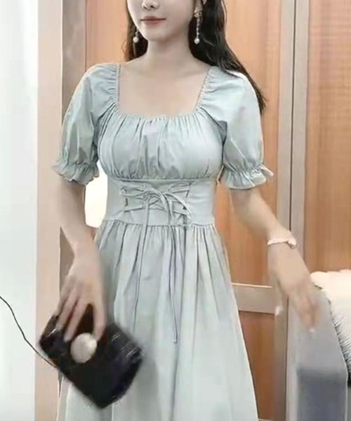 SPIGA（スピーガ）の「レースアップフレアミニワンピース（ワンピース・レディース・ブラック/ホワイト/ミント・FREE）」の14枚目の写真