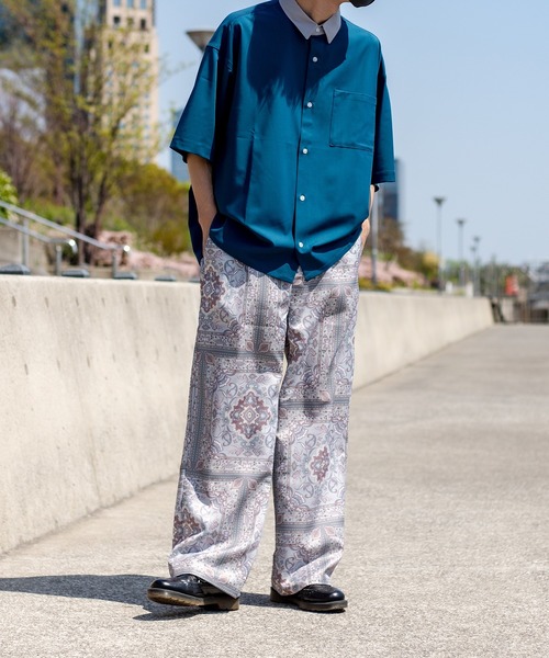 kutir（クティール）の「【セットアップ着用可】ペイズリー柄ストレートパンツ（その他パンツ・メンズ・ライトグレー/ダークブラウン/ネイビー/サックスブルー・SMALL/MEDIUM/LARGE）」の6枚目の写真