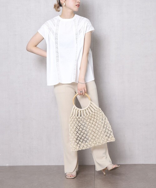 FREAK'S STORE（フリークスストア）の「▽【WEB限定】2WAYノースリーブレースブラウス（シャツ/ブラウス・レディース・ホワイト/ライトグレー/ブラック・ﾌﾘ-）」の8枚目の写真