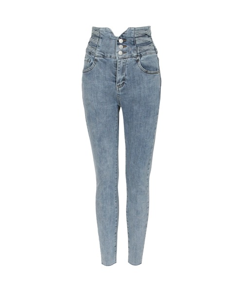 Julia Boutique（ジュリアブティック）の「ウエストレースアップデニムスキニーパンツ/21164（デニムパンツ・レディース・ブルー・LL/L/S/M）」の16枚目の写真