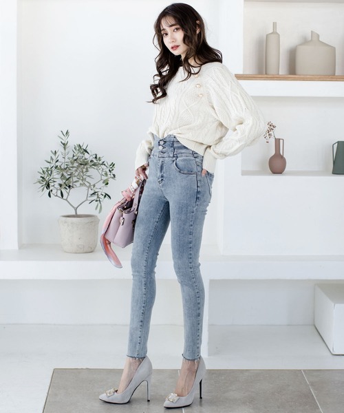 Julia Boutique（ジュリアブティック）の「ウエストレースアップデニムスキニーパンツ/21164（デニムパンツ・レディース・ブルー・LL/L/S/M）」の18枚目の写真