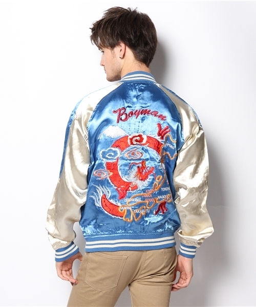 WHO'S WHO gallery（フーズフーギャラリー）の「【BOYMAN】HAPPY SUKAJK（ブルゾン・メンズ・ブルー・MEDIUM/SMALL/LARGE）」の4枚目の写真