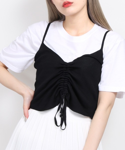 WC（ダブル シー）の「ドロストビスチェ（その他トップス・レディース・ブラック/ホワイト・FREE）」の2枚目の写真