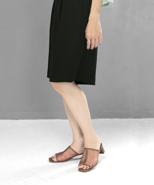 SOROTTO（ソロット）の「スクエアトゥの切替チュールシアーサンダル（サンダル・レディース・ブラック/ブラウン/アイボリー・LL/S/M/L）」の16枚目の写真