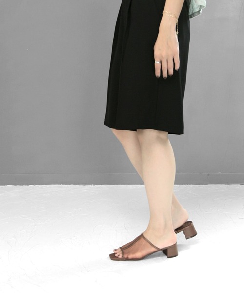 SOROTTO（ソロット）の「スクエアトゥの切替チュールシアーサンダル（サンダル・レディース・ブラック/ブラウン/アイボリー・LL/S/M/L）」の17枚目の写真