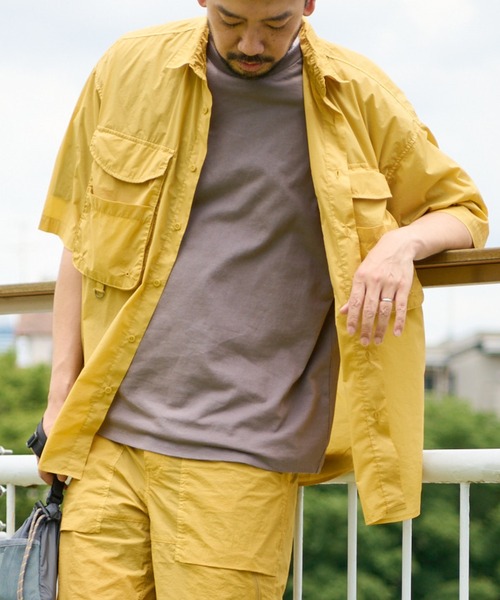 CIAOPANIC TYPY（チャオパニックティピー）の「製品染エアテックフィッシングシャツ（シャツ/ブラウス・メンズ・チャコールグレー/オレンジ/ゴールド・SMALL/MEDIUM/LARGE）」の3枚目の写真