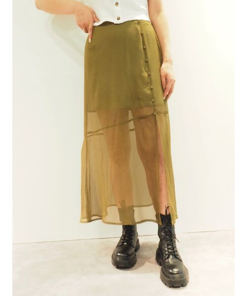 EVRIS（エヴリス）の「ロングスリットスカート（スカート・レディース・ブラック/カーキ/その他1・FREE）」の3枚目の写真