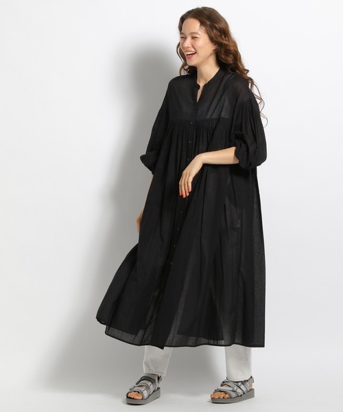 niko and...(ニコアンド)の「ピンタック袖ボリュームワンピース(ワンピース・レディース・ブラック/オフホワイト/オリーブ・FREE)」の5枚目の写真