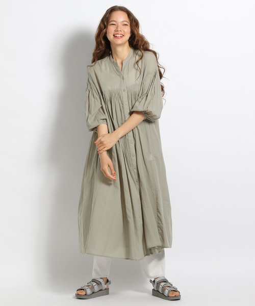 niko and...(ニコアンド)の「ピンタック袖ボリュームワンピース(ワンピース・レディース・ブラック/オフホワイト/オリーブ・FREE)」の7枚目の写真