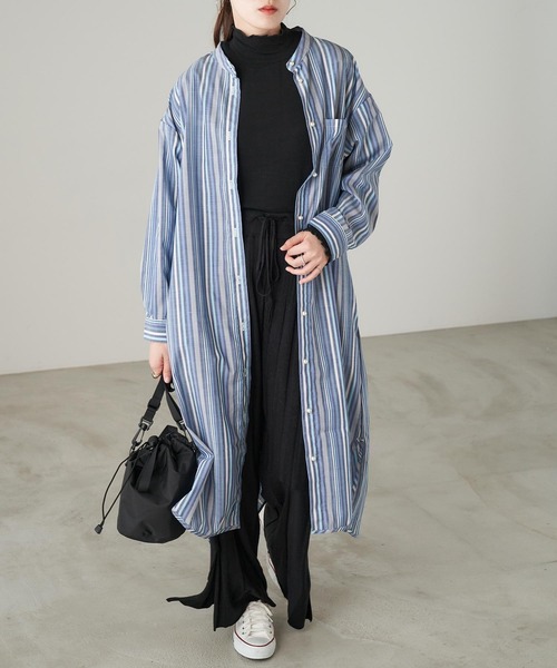 Chaco closet(チャコ クローゼット)の「細リブ・メローハイネックカットソー(Tシャツ/カットソー・レディース・グレイッシュベージュ/ピンク/ブラック/ベージュ/グリーン・L/M)」の8枚目の写真