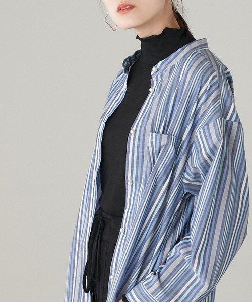 Chaco closet(チャコ クローゼット)の「細リブ・メローハイネックカットソー(Tシャツ/カットソー・レディース・グレイッシュベージュ/ピンク/ブラック/ベージュ/グリーン・L/M)」の6枚目の写真