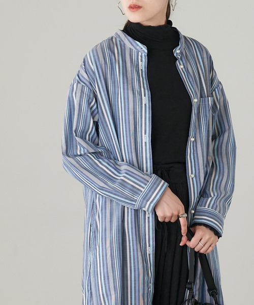 Chaco closet(チャコ クローゼット)の「細リブ・メローハイネックカットソー(Tシャツ/カットソー・レディース・グレイッシュベージュ/ピンク/ブラック/ベージュ/グリーン・L/M)」の7枚目の写真