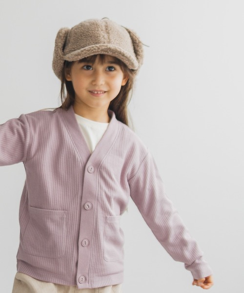 pairmanon（ペアマノン）の「【もっちりワッフル】ポケット付きカーディガン（カーディガン/ボレロ・キッズ・ブラック/ピンク/カーキ/グレイッシュベージュ/ブラウン/アイボリー/ブルー系その他3/ラベンダー/モカ/グレー/ミント/ブルー系その他/ピンク系その他/ダークブルー/ブラウン系その他3/ベージュ系その他3/ベージュ系その他4/グリーン系その他2/ブラウン系その他/ピンク系その他4/ブルー系その他4/ピンク系その他2/ブラウン系その他2/グリーン系その他/ブラック系その他/イエロー系その他2・110/130/90/150/100/140/120）」の21枚目の写真