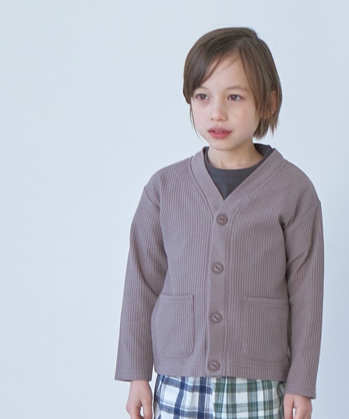 pairmanon（ペアマノン）の「【もっちりワッフル】ポケット付きカーディガン（カーディガン/ボレロ・キッズ・ブラック/ピンク/カーキ/グレイッシュベージュ/ブラウン/アイボリー/ブルー系その他3/ラベンダー/モカ/グレー/ミント/ブルー系その他/ピンク系その他/ダークブルー/ブラウン系その他3/ベージュ系その他3/ベージュ系その他4/グリーン系その他2/ブラウン系その他/ピンク系その他4/ブルー系その他4/ピンク系その他2/ブラウン系その他2/グリーン系その他/ブラック系その他/イエロー系その他2・110/130/90/150/100/140/120）」の8枚目の写真