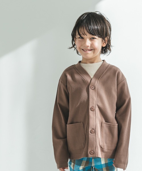 pairmanon（ペアマノン）の「【もっちりワッフル】ポケット付きカーディガン（カーディガン/ボレロ・キッズ・ブラック/ピンク/カーキ/グレイッシュベージュ/ブラウン/アイボリー/ブルー系その他3/ラベンダー/モカ/グレー/ミント/ブルー系その他/ピンク系その他/ダークブルー/ブラウン系その他3/ベージュ系その他3/ベージュ系その他4/グリーン系その他2/ブラウン系その他/ピンク系その他4/ブルー系その他4/ピンク系その他2/ブラウン系その他2/グリーン系その他/ブラック系その他/イエロー系その他2・110/130/90/150/100/140/120）」の9枚目の写真