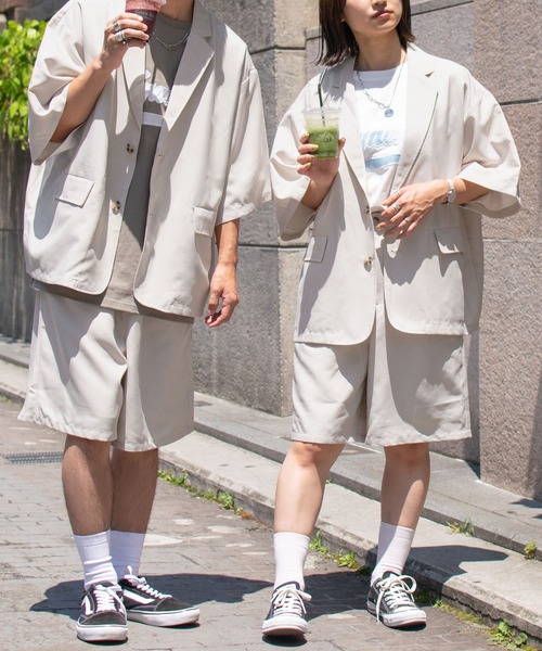 PairPair（ペアペア）の「テックリネンハーフパンツ(ユニセックス）（その他パンツ・メンズ・アイボリー/ライトブラウン・LARGE/MEDIUM）」の13枚目の写真