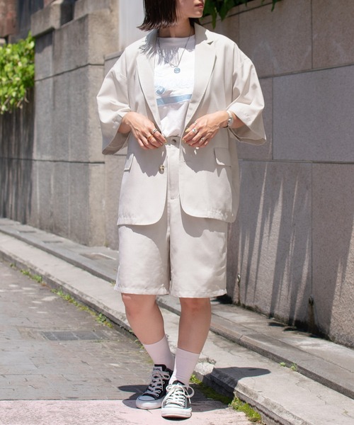 PairPair（ペアペア）の「テックリネンハーフパンツ(ユニセックス）（その他パンツ・メンズ・アイボリー/ライトブラウン・LARGE/MEDIUM）」の14枚目の写真