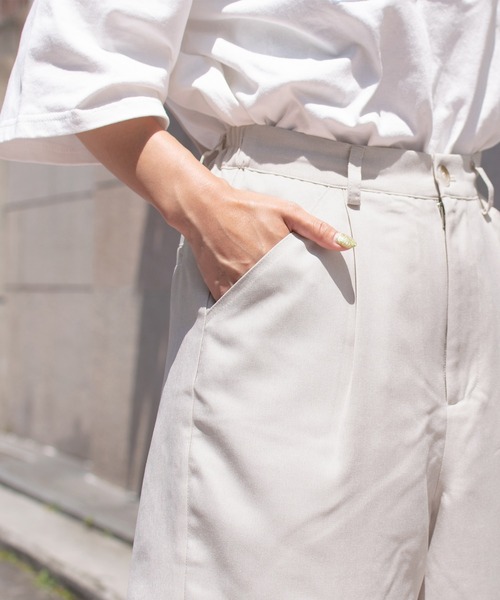 PairPair（ペアペア）の「テックリネンハーフパンツ(ユニセックス）（その他パンツ・メンズ・アイボリー/ライトブラウン・LARGE/MEDIUM）」の22枚目の写真