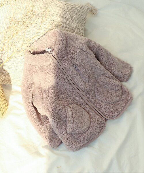 apres les cours(アプレレクール)の「WEB限定 ファーフリースジャケット(ブルゾン・キッズ・キナリ/ピンク・110/80/120/130/90/100/140)」の2枚目の写真