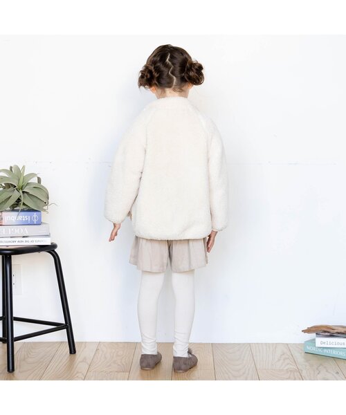 apres les cours(アプレレクール)の「WEB限定 ファーフリースジャケット(ブルゾン・キッズ・キナリ/ピンク・110/80/120/130/90/100/140)」の3枚目の写真