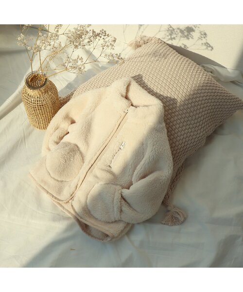 apres les cours(アプレレクール)の「WEB限定 ファーフリースジャケット(ブルゾン・キッズ・キナリ/ピンク・110/80/120/130/90/100/140)」の4枚目の写真