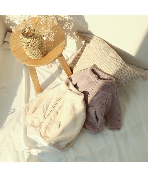 apres les cours(アプレレクール)の「WEB限定 ファーフリースジャケット(ブルゾン・キッズ・キナリ/ピンク・110/80/120/130/90/100/140)」の5枚目の写真