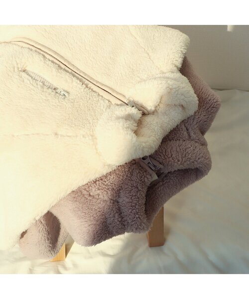 apres les cours(アプレレクール)の「WEB限定 ファーフリースジャケット(ブルゾン・キッズ・キナリ/ピンク・110/80/120/130/90/100/140)」の15枚目の写真