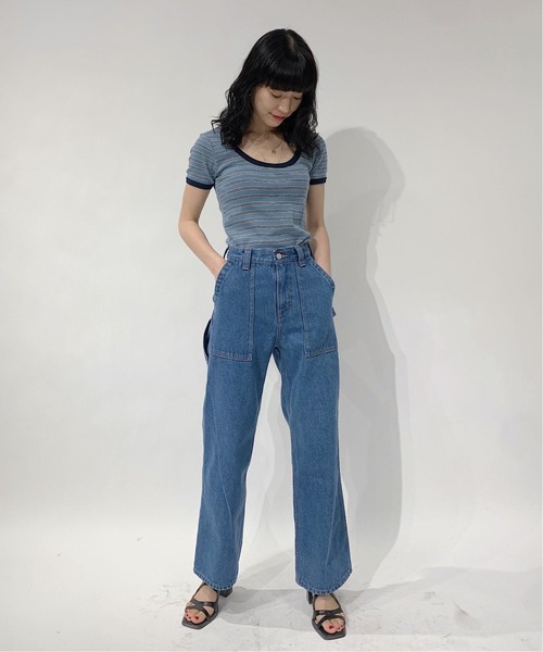 MILLER(ミラー)の「【MILLER/ミラー】Oriens別注ボーダーTシャツ◆(Tシャツ/カットソー・レディース・グリーン/ブルー/レッド/オレンジ・FREE)」の12枚目の写真