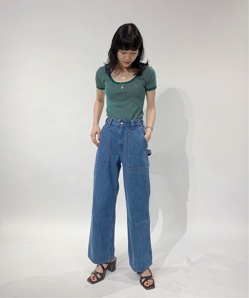 MILLER(ミラー)の「【MILLER/ミラー】Oriens別注ボーダーTシャツ◆(Tシャツ/カットソー・レディース・グリーン/ブルー/レッド/オレンジ・FREE)」の13枚目の写真
