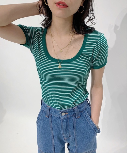 MILLER(ミラー)の「【MILLER/ミラー】Oriens別注ボーダーTシャツ◆(Tシャツ/カットソー・レディース・グリーン/ブルー/レッド/オレンジ・FREE)」の15枚目の写真