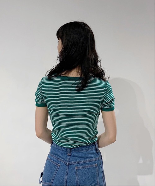 MILLER(ミラー)の「【MILLER/ミラー】Oriens別注ボーダーTシャツ◆(Tシャツ/カットソー・レディース・グリーン/ブルー/レッド/オレンジ・FREE)」の18枚目の写真