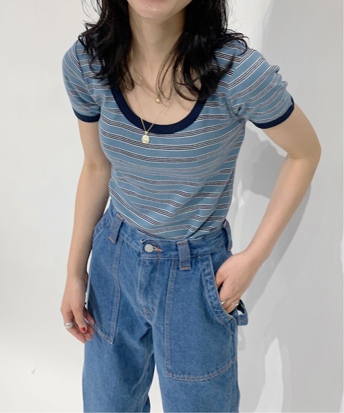 MILLER(ミラー)の「【MILLER/ミラー】Oriens別注ボーダーTシャツ◆(Tシャツ/カットソー・レディース・グリーン/ブルー/レッド/オレンジ・FREE)」の19枚目の写真