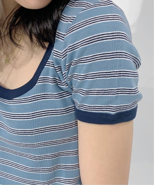MILLER(ミラー)の「【MILLER/ミラー】Oriens別注ボーダーTシャツ◆(Tシャツ/カットソー・レディース・グリーン/ブルー/レッド/オレンジ・FREE)」の20枚目の写真