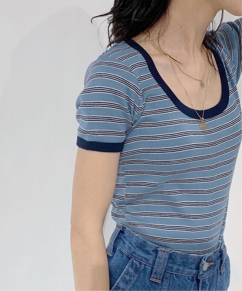 MILLER(ミラー)の「【MILLER/ミラー】Oriens別注ボーダーTシャツ◆(Tシャツ/カットソー・レディース・グリーン/ブルー/レッド/オレンジ・FREE)」の21枚目の写真