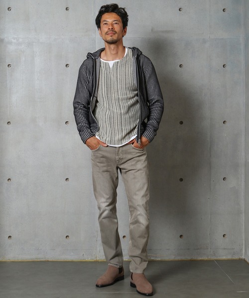 MEN'S BIGI（メンズビギ）の「＜SEA GREEN(シーグリーン)＞ビッグワッフルパーカー（パーカー・メンズ・ブラック/ロイヤルブルー・01/02/03）」の18枚目の写真