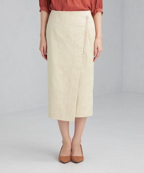 green label relaxing（グリーンレーベルリラクシング）の「スウェードライク ラップ タイト スカート（スカート・レディース・ベージュ/ブラウン/ナチュラル・38/36）」の11枚目の写真