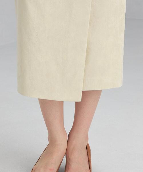 green label relaxing（グリーンレーベルリラクシング）の「スウェードライク ラップ タイト スカート（スカート・レディース・ベージュ/ブラウン/ナチュラル・38/36）」の15枚目の写真