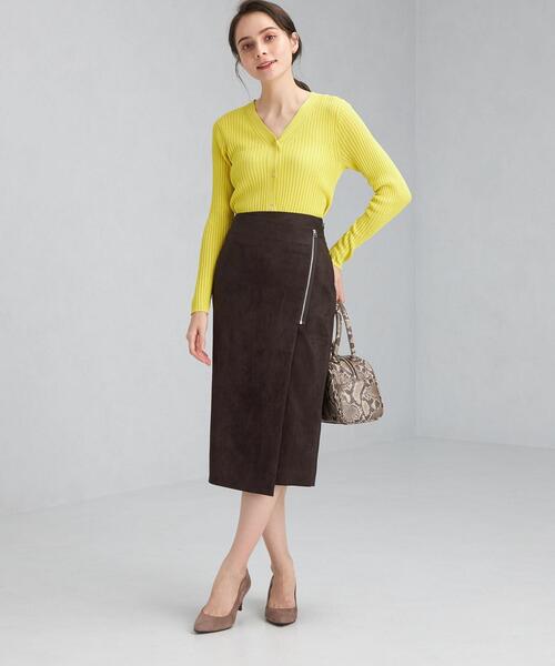 green label relaxing（グリーンレーベルリラクシング）の「スウェードライク ラップ タイト スカート（スカート・レディース・ベージュ/ブラウン/ナチュラル・38/36）」の16枚目の写真