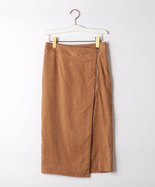 green label relaxing（グリーンレーベルリラクシング）の「スウェードライク ラップ タイト スカート（スカート・レディース・ベージュ/ブラウン/ナチュラル・38/36）」の13枚目の写真