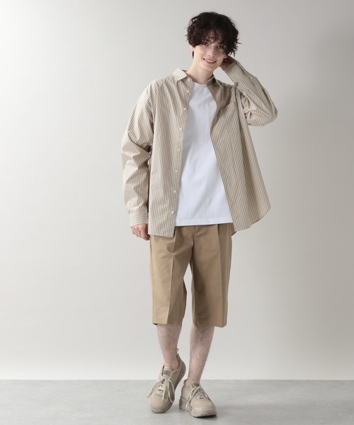 RAGEBLUE（レイジブルー）の「ストライプ/セミロングシャツ/203108（シャツ/ブラウス・メンズ・ベージュ/ブルー・MEDIUM/LARGE）」の11枚目の写真