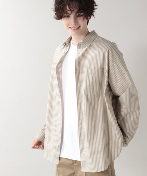 RAGEBLUE（レイジブルー）の「ストライプ/セミロングシャツ/203108（シャツ/ブラウス・メンズ・ベージュ/ブルー・MEDIUM/LARGE）」の13枚目の写真