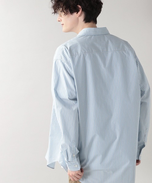 RAGEBLUE（レイジブルー）の「ストライプ/セミロングシャツ/203108（シャツ/ブラウス・メンズ・ベージュ/ブルー・MEDIUM/LARGE）」の15枚目の写真