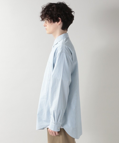 RAGEBLUE（レイジブルー）の「ストライプ/セミロングシャツ/203108（シャツ/ブラウス・メンズ・ベージュ/ブルー・MEDIUM/LARGE）」の9枚目の写真