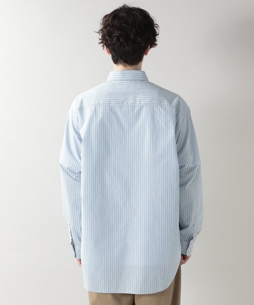 RAGEBLUE（レイジブルー）の「ストライプ/セミロングシャツ/203108（シャツ/ブラウス・メンズ・ベージュ/ブルー・MEDIUM/LARGE）」の3枚目の写真