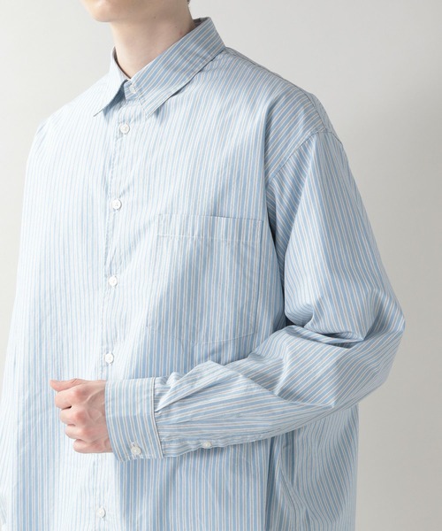 RAGEBLUE（レイジブルー）の「ストライプ/セミロングシャツ/203108（シャツ/ブラウス・メンズ・ベージュ/ブルー・MEDIUM/LARGE）」の18枚目の写真