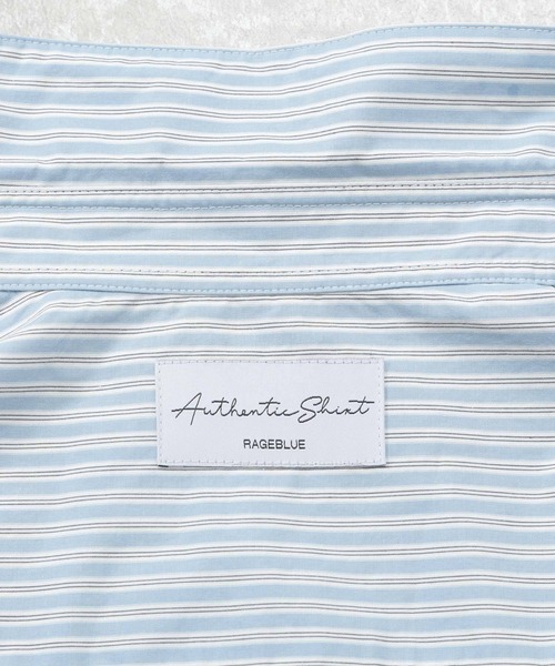 RAGEBLUE（レイジブルー）の「ストライプ/セミロングシャツ/203108（シャツ/ブラウス・メンズ・ベージュ/ブルー・MEDIUM/LARGE）」の8枚目の写真