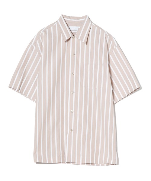 UNDECORATED(アンデコレイテッド)の「UNDECORATED アンデコレイテッド / Hi Count Cotton Stripe S/S Shirt 高密度コットン ストライプ オーバーサイズ半袖シャツ / UDS22203(シャツ/ブラウス・メンズ・ベージュ/ブルー・1/2/3/0)」の10枚目の写真
