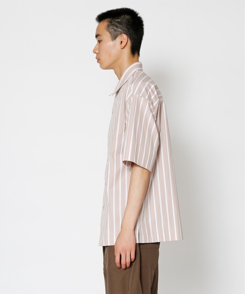 UNDECORATED(アンデコレイテッド)の「UNDECORATED アンデコレイテッド / Hi Count Cotton Stripe S/S Shirt 高密度コットン ストライプ オーバーサイズ半袖シャツ / UDS22203(シャツ/ブラウス・メンズ・ベージュ/ブルー・1/2/3/0)」の17枚目の写真