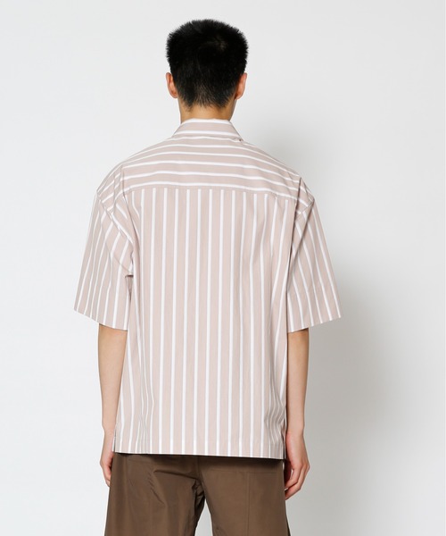 UNDECORATED(アンデコレイテッド)の「UNDECORATED アンデコレイテッド / Hi Count Cotton Stripe S/S Shirt 高密度コットン ストライプ オーバーサイズ半袖シャツ / UDS22203(シャツ/ブラウス・メンズ・ベージュ/ブルー・1/2/3/0)」の8枚目の写真