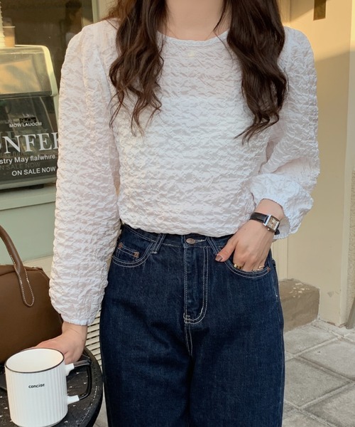 Diosfront（ディオスフロント）の「ボリュームスリーブワッシャーブラウス（シャツ/ブラウス・レディース・アイボリー/ブラック/ベージュ・FREE）」の21枚目の写真